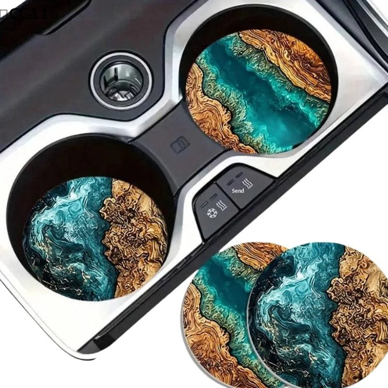 Ocean Wave Wood Grain Coasters Heat-resistant Drink Coffee Tea Mugs Qme