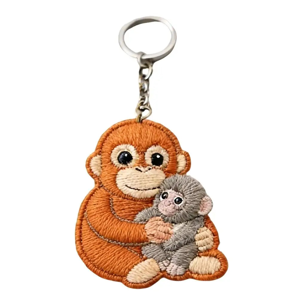 Protect Punch Monkey Keychain Decoration Cute Holding Plush Toy Qme C