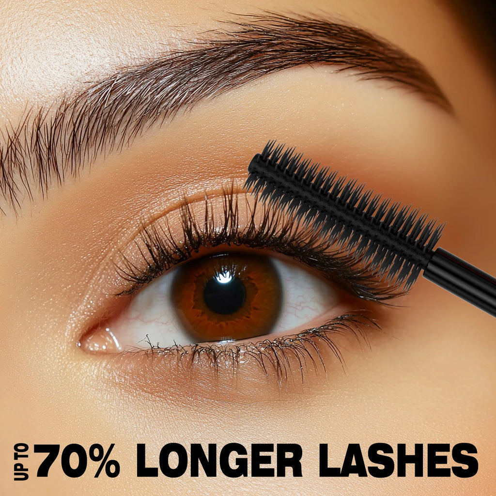 QIC High-heeled Shoes Mascara 3D Fiber Mascara, Long Black Volumizing Eyelash Extension, Waterproof Eye Makeup Tool Qme