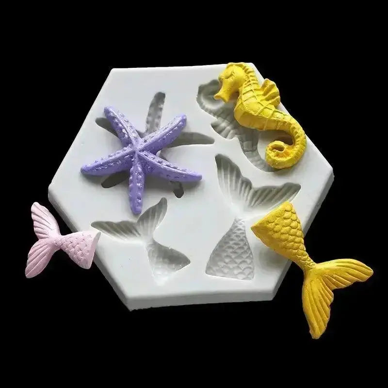 Silicone Handmade Molds Mermaid Fish Tail Marine Life Fondant Qme