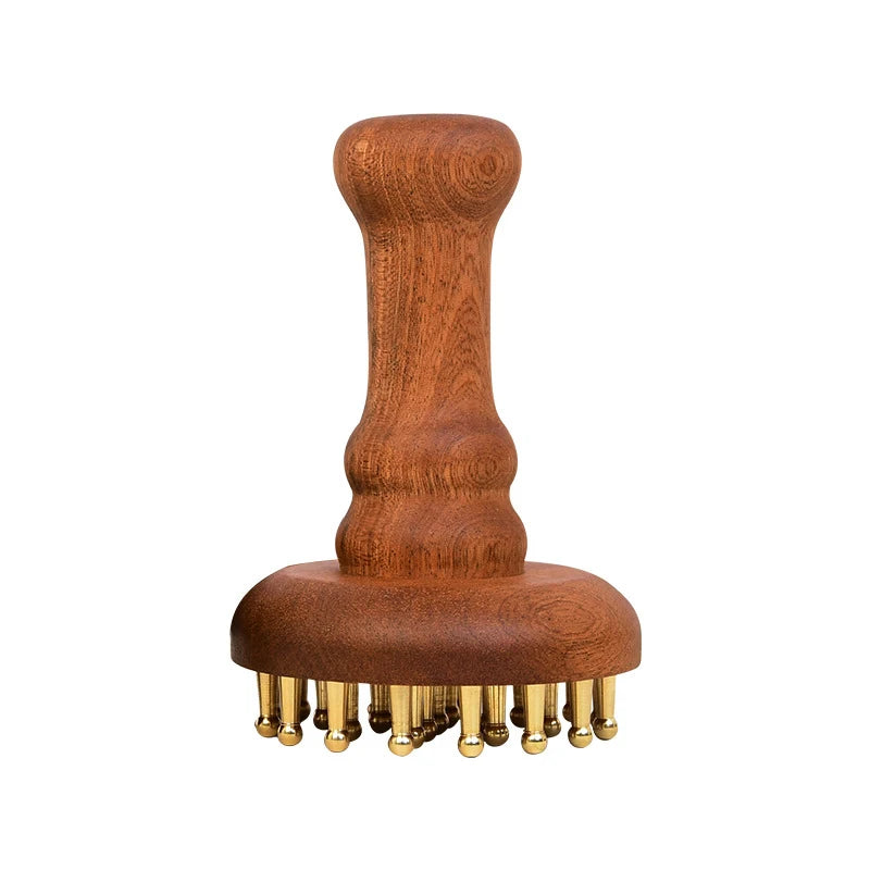 Copper Head Massage Gua Sha Comb Durable Chinese SPA Tool Long Wooden Qme N1