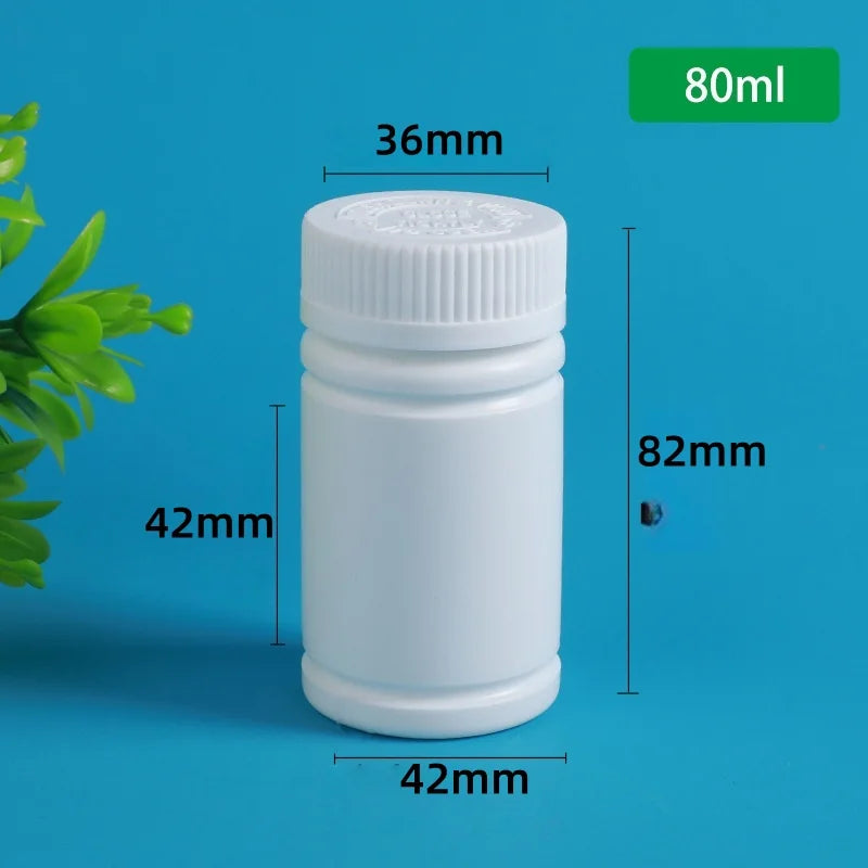 Solid Powder Portable Containers Plastic HDPE White Empty Seal Qme 80ML 10PCS A