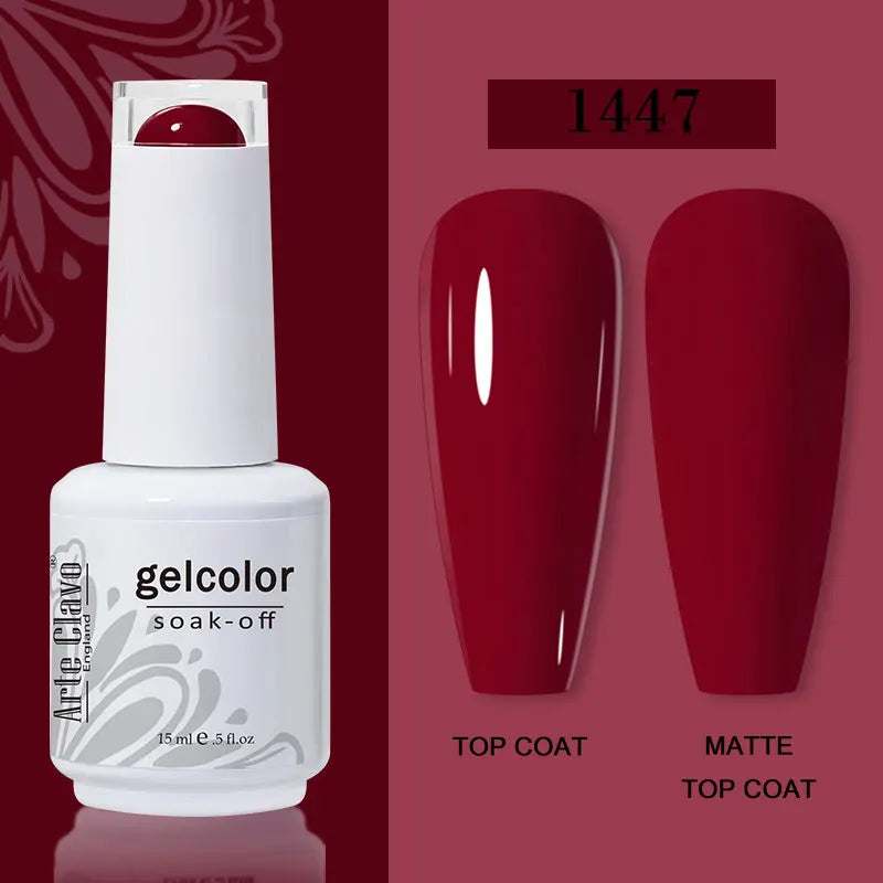 Arte Clavo15ml Gel Nail Polish Burgundy Red Brown Chocolate Art Soak