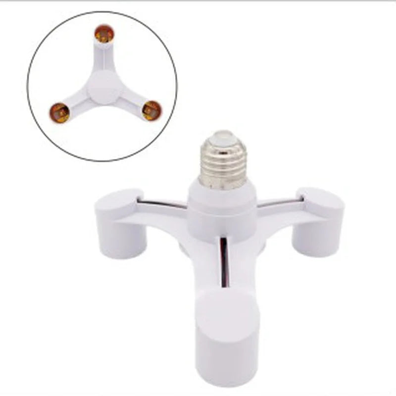 3In1 E27 To E27 Extended LED Lamp Bulbs Socket Splitter Adapter Holder for Photo Studio Qme