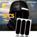 Black Helmet Warning Reflective Stickers Night Safety Driving Accessories Fluorescent Decorative Sticker Bicycle Moto Car Decal Qme 2cmX8cm-3pcs