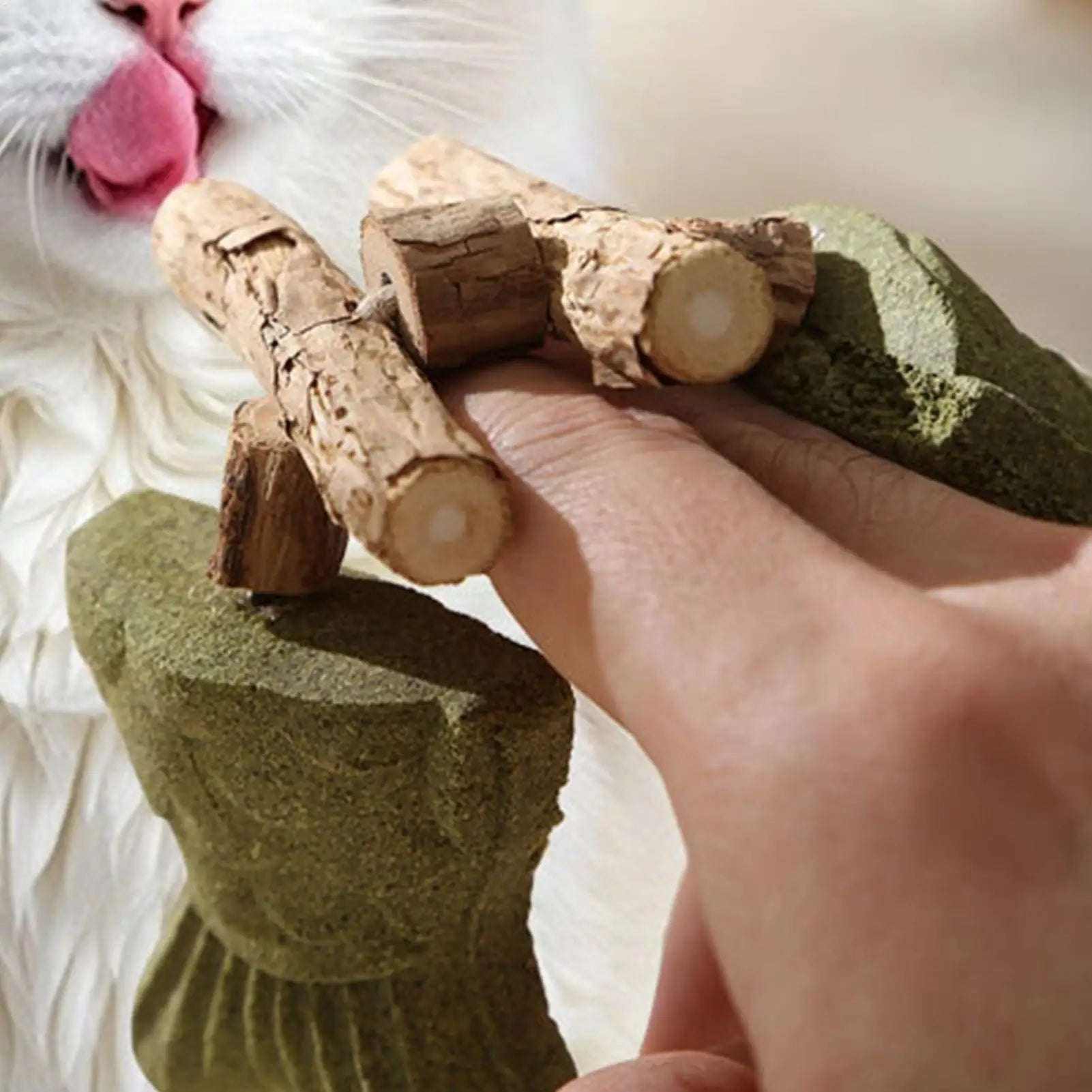 Silvervine Cat Toy Catnip Natural Wooden Fishbone-Shaped Cat Silvervine Sticks for Licking Pawing Playing Reducing Boredom Qme