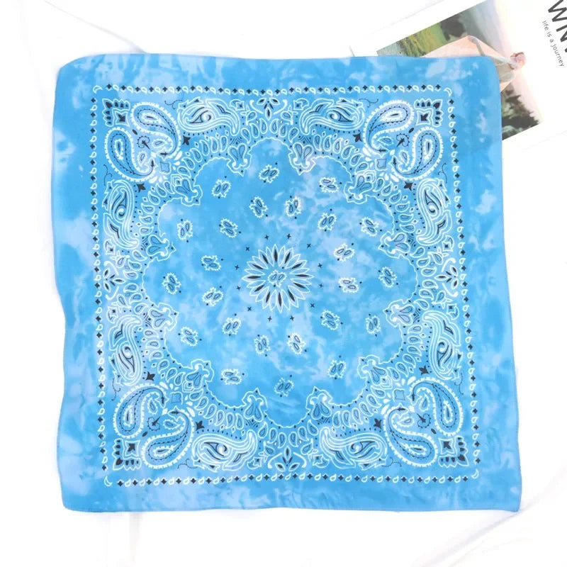 Hip Hop Bandana Square Scarf Scarves Seamless Hair Band Design Qme SKY BLUE