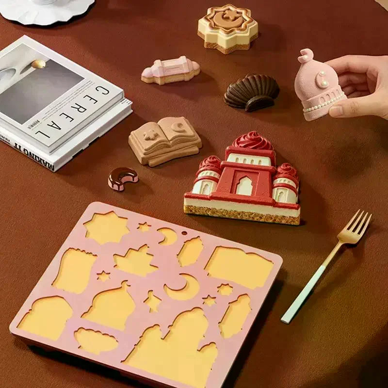 High-quality Castle Mousse Cake Mold 3D Shape Non-Stick Chocolate Dessert Mold Reusable DIY Baking Cake Molds Afternoon Tea Qme