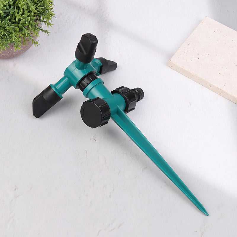 Garden Sprinkler Ground Inserted Rotating Lawn Sprinkler For Yard 360-Degree Automatic Rotating Three-Fork Irrigation Sprinkler. Qme