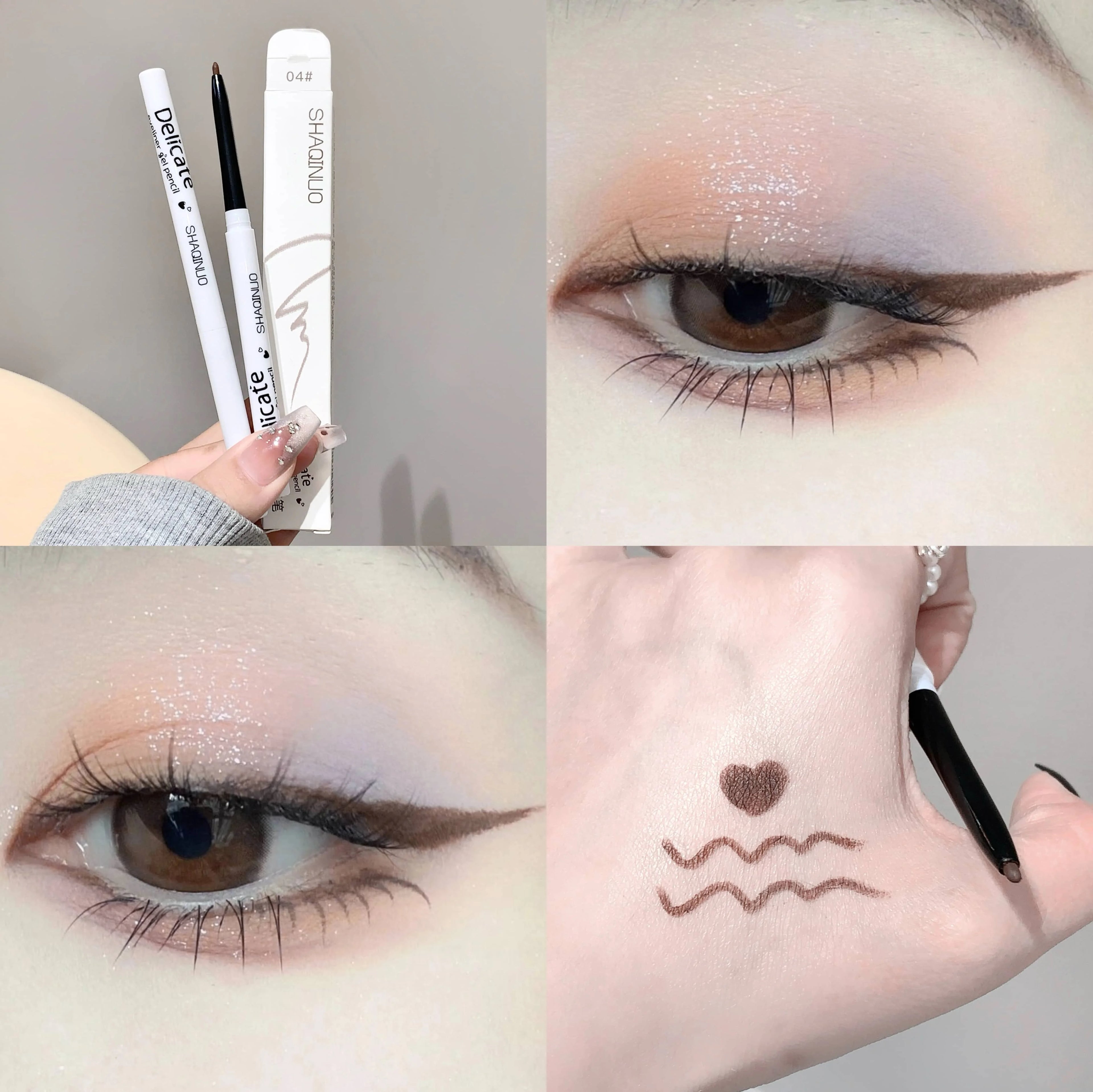 SHAQINUO Exquisite Eyeliner Gel Pen Waterproof Sweatproof Silkworm Qme S9010-2