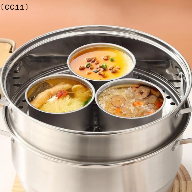 1 3 Stainless Steel Steamed Egg Bowl Ramen Rice Fruit Salad Stew Qme