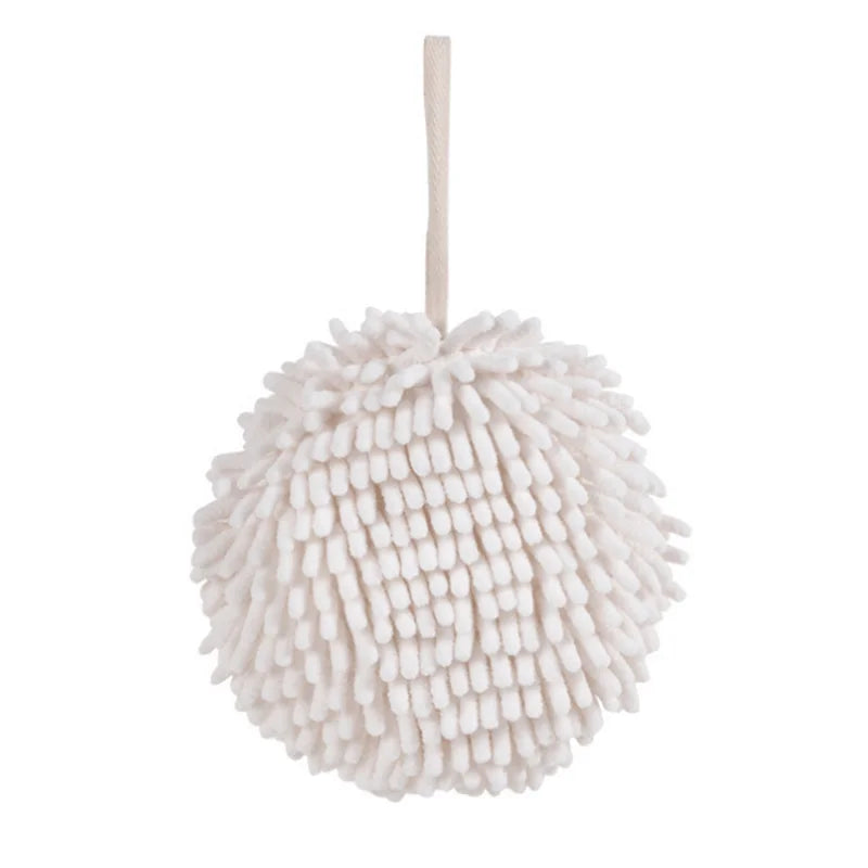1pc Kitchen Hanging Quick-Drying Cleaning Handball, Hangable Bathroom Absorbent Soft Accessories, Home Towels Hand Towel Qme White