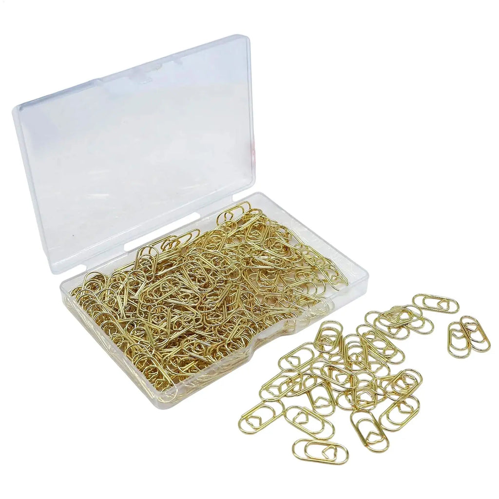 Decorative Paper Clips 100 Pieces Mini Gold Heart Planner Binder Holder Wedding Paper Clips for Home Workplace School Wedding Qme