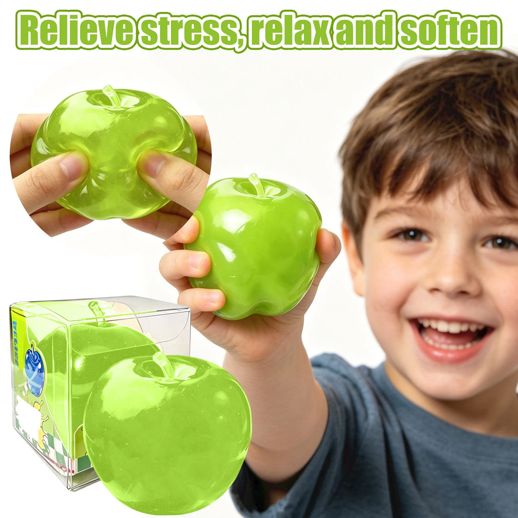 Simulated Green Apple Molding Squeezable Toy Stress Relief and Hand Exercise Fidget Toy with Packaging Party DIY Decor Fun Gift Qme