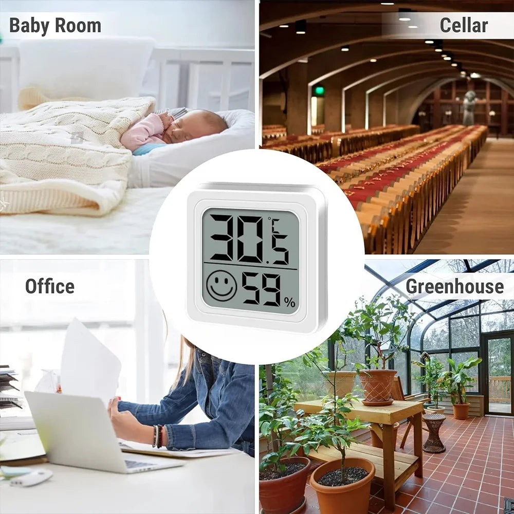 Multi-scene Mini LCD Digital Thermometer Hygrometer Temperature Humidity Meter Sensor Gauge Automatic Monitoring Weather Station Qme