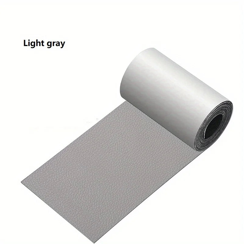 Leather Repair Tape, Multi-Color Available, Self-Adhesive Leather Patch for Furniture, Car Seats, Office Chairs, and Repair Kits Qme Light Gray