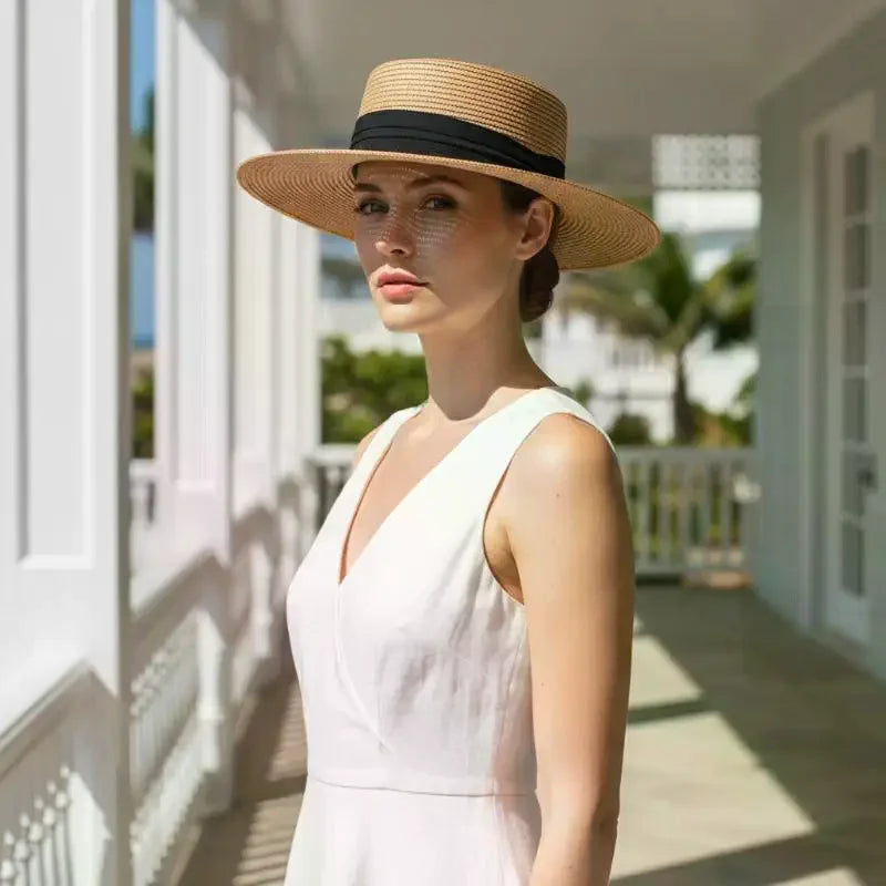 High-quality Wide-brimmed Panama Straw Hat Beach Trips Summer Sun Qme
