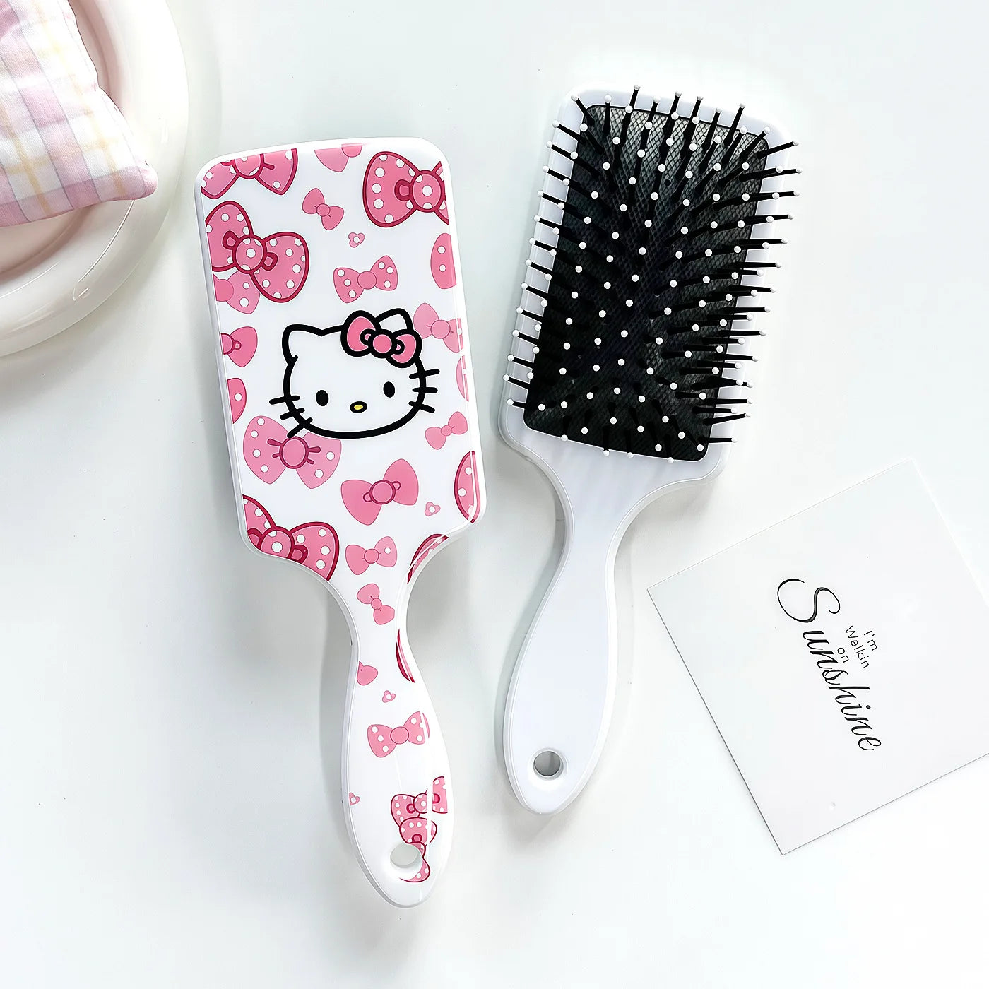 Hello Kitty Kuromi Square Clear Comb Cartoon Cushion Comb Hair Comb & Scalp Massager Air-Cushion Comb Qme 15