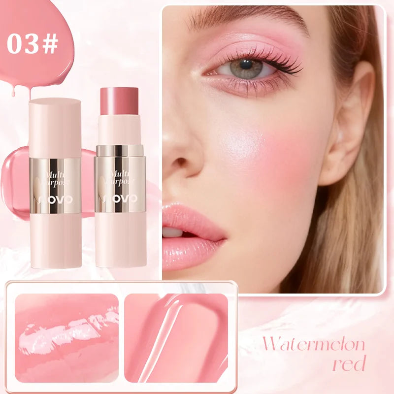 Multi-Use Cream Blush Stick For Eyes, Lips & Cheek, Nourishes & Moisturizes, Long-Wearing Blendable, Waterproof, Smooth Texture Qme 03