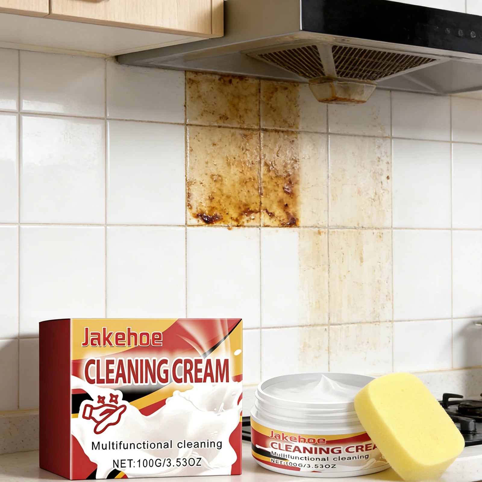 Multi Functional Decontamination Cream Easily Decompose Oil Stain and Dirt Eliminate Odor Polishing Stove Kitchen Cleaning Cream Qme