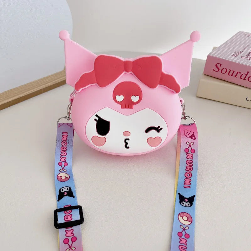 Hello Kitty Kuromi Coin Purse Cute Cartoon Student-Style Instagram-Inspired Fashion Bag Melody Silicone Crossbody Bag Qme 14