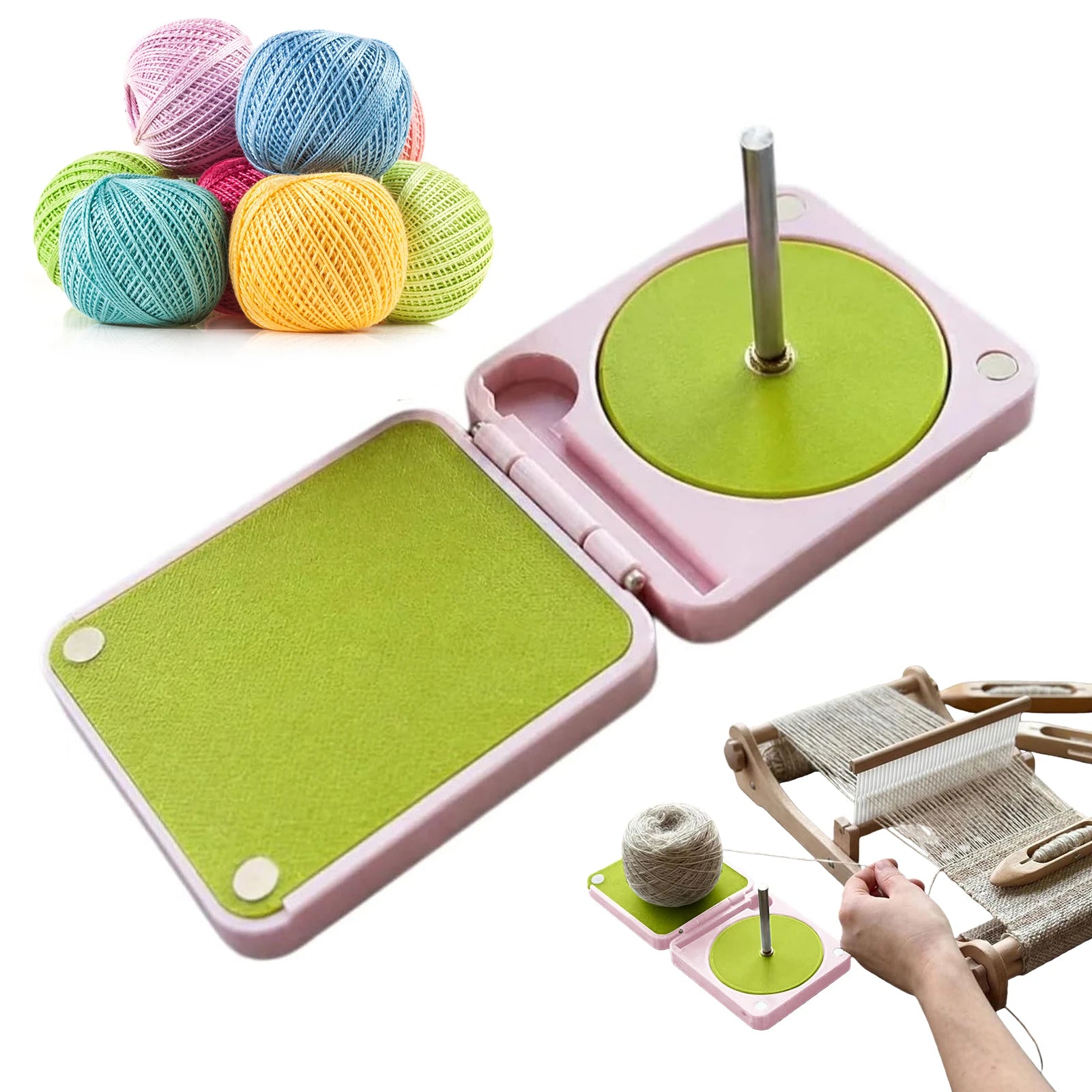 Portable Yarn Holder Travel Yarns Dispenser Multi-Functional Knitting Accessory Box Practical Gifts for Knitters Crocheters Qme