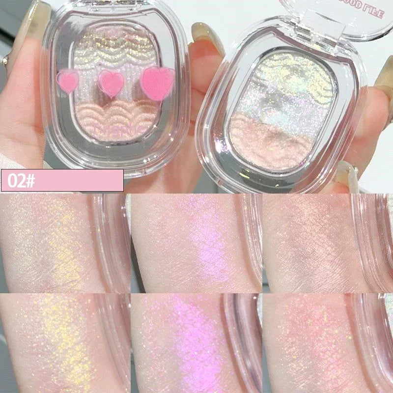 High Light Eyeshadow Makeup Palette Chameleon Gradient Color Gliter for Eyes Brighten Face Shimmer Eyeshadow Makeup Pigments Qme 02