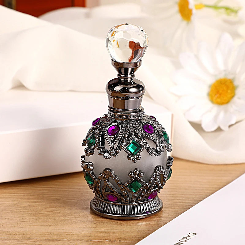 1PCS Luxury Perfume Bottle Essential Oil Bottle 15ml Empty Bottle Storage Bottle Gift Glass Perfume Bottle Portable Bottles Qme G-BGP