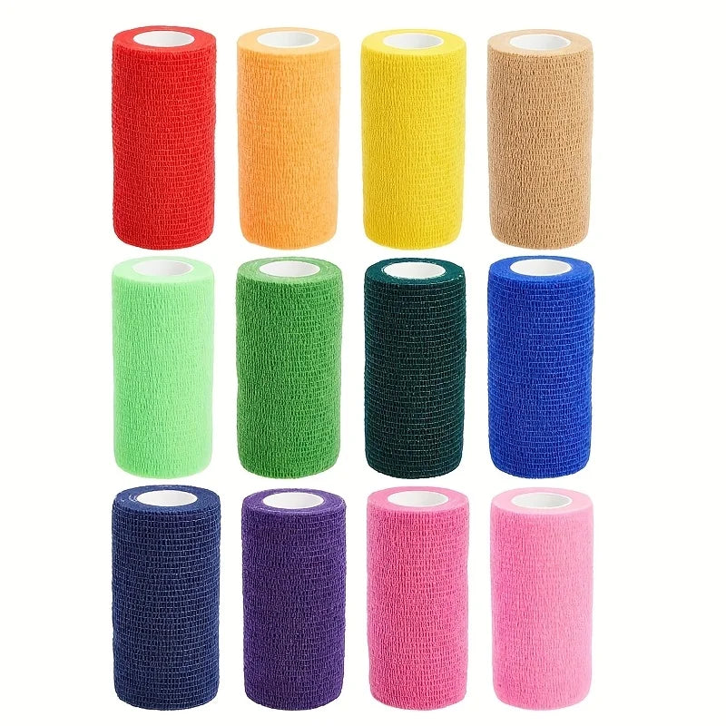 Self-Adhesive Bandage, Veterinary Tape - Breathable Elastic Adhesive Wrap Tape for Wrist, Swelling, Sports, Tattoos Qme