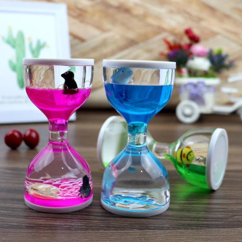 Fluid Floating Oil Timer Relaxation Toy Calming Clock Table Adornment Qme