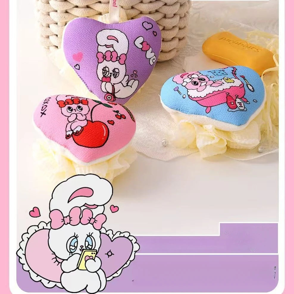 Kuroomi Bath Sponge Home Scrubber Back Strap Gentle Scrubbing Cute Qme 5 Random Style