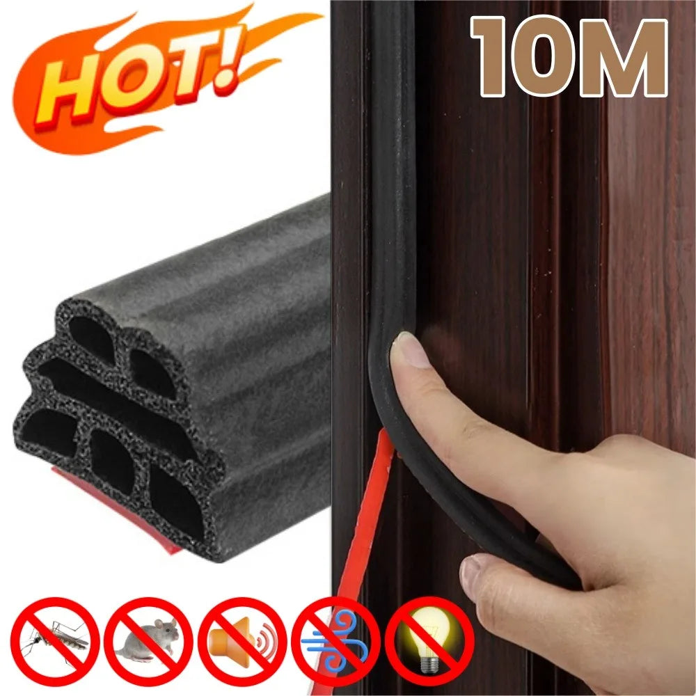 10/6/5M Security Door Sealing Strip Acoustic Foam Wind Proof Sliding Window Sealing Strip Door Frame Gap Acoustic Filler Strip Qme