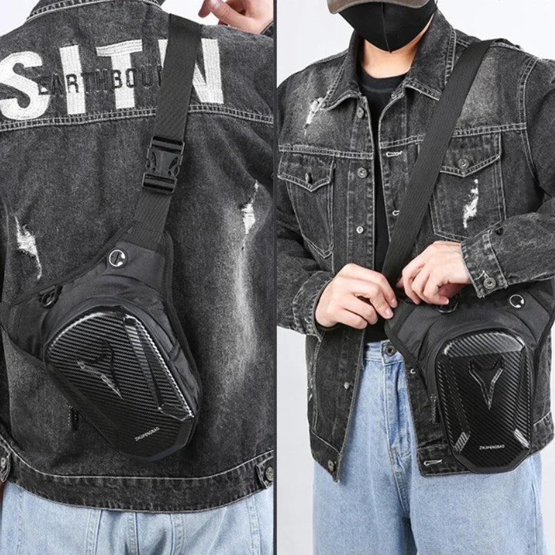 Motorcycle Men's Backpack Waterproof Motorcycle Riding Bag - Chest Waist Drop Leg Pack for Outdoor Sports Travel Accessories Qme