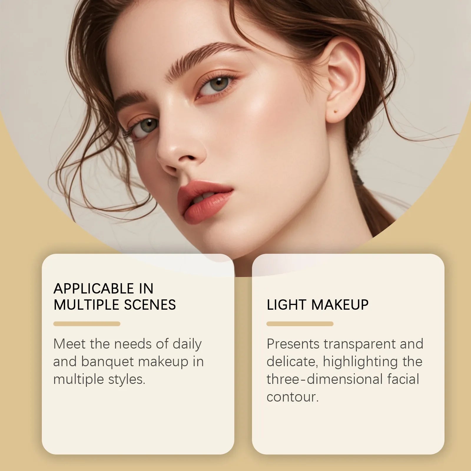 Multicolor Baked Powder Makeup Set Waterproof Brightening Setting Concealing Smudge Proof with 3 Pcs Brushes Valentine's Day Gif Qme