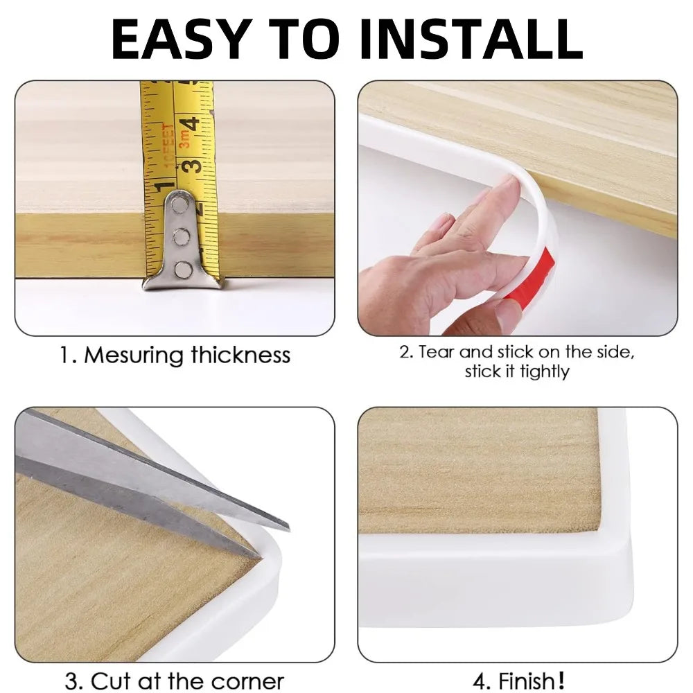 10M U-shaped Edge Banding Table Chair Edge Banding Self-adhesive Scratch Resistant Corner Protection Furniture Decorative Strip Qme