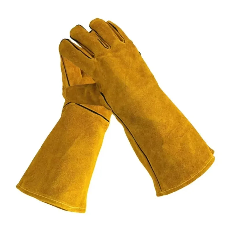 Cowhide Gloves Flame-retardant Welding Work Heat-proof Metal Qme
