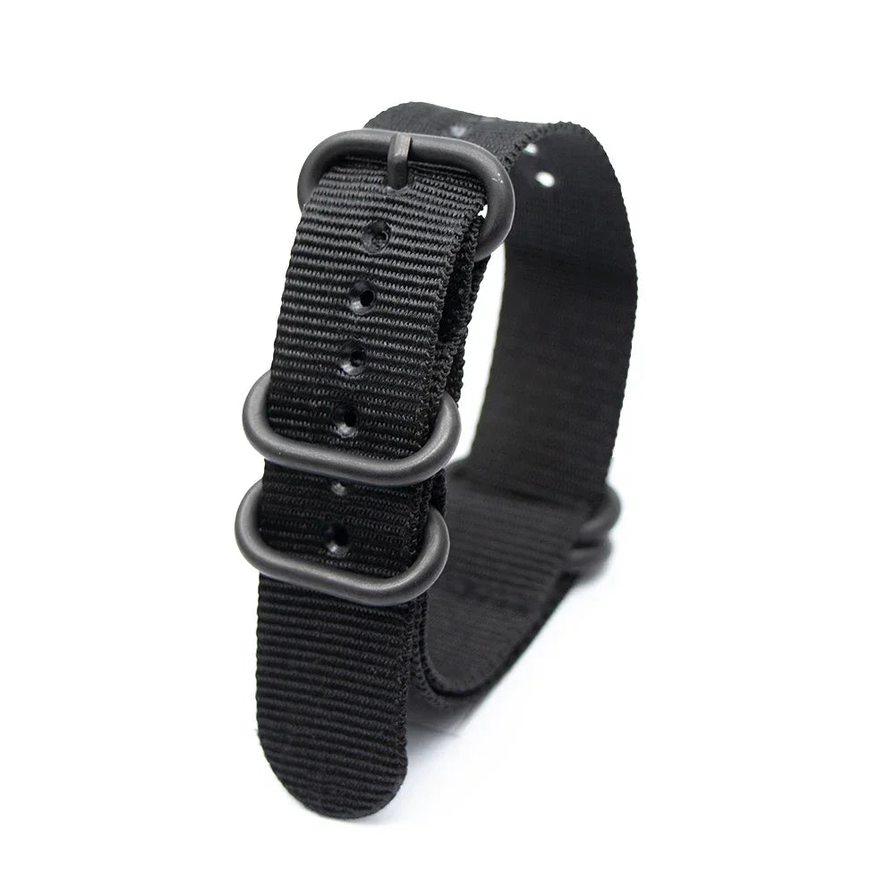 Black Ring Buckle Army Sports Nylon Watch Band Wrist Strap Accessories For Samsung Huawei 18MM 20MM 22MM 24MM Qme