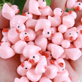 100/50/20Pcs/set Mini Resin Ducks Tiny Duck Miniature Figures Bulk Little Duck Charms for Party, DIY Micro Landscape Decorations Qme Pink 100pcs