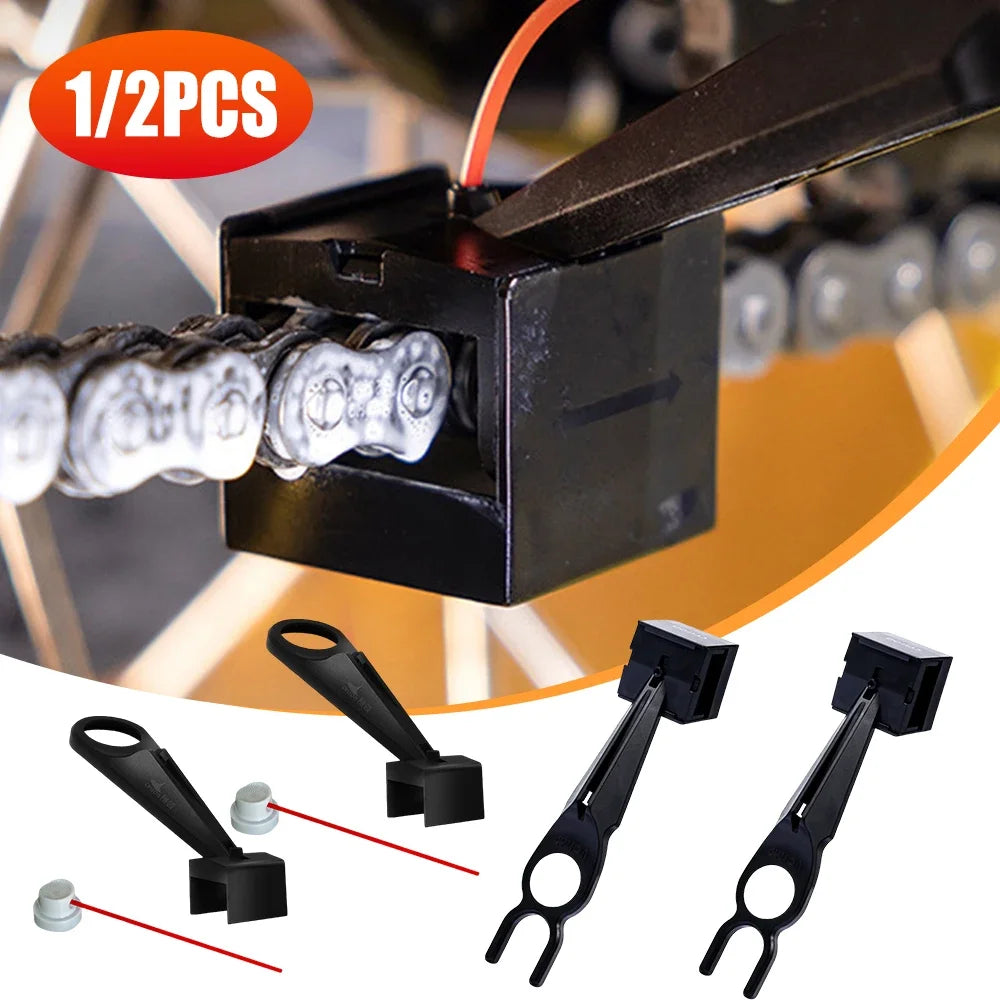1/2PCS Upgraded Bike Motorcycle Chain Lube Oiler Tool Mess-Free Chain Wax Cleaner Straw Lubricant Applicator Maintenance Cycling Qme