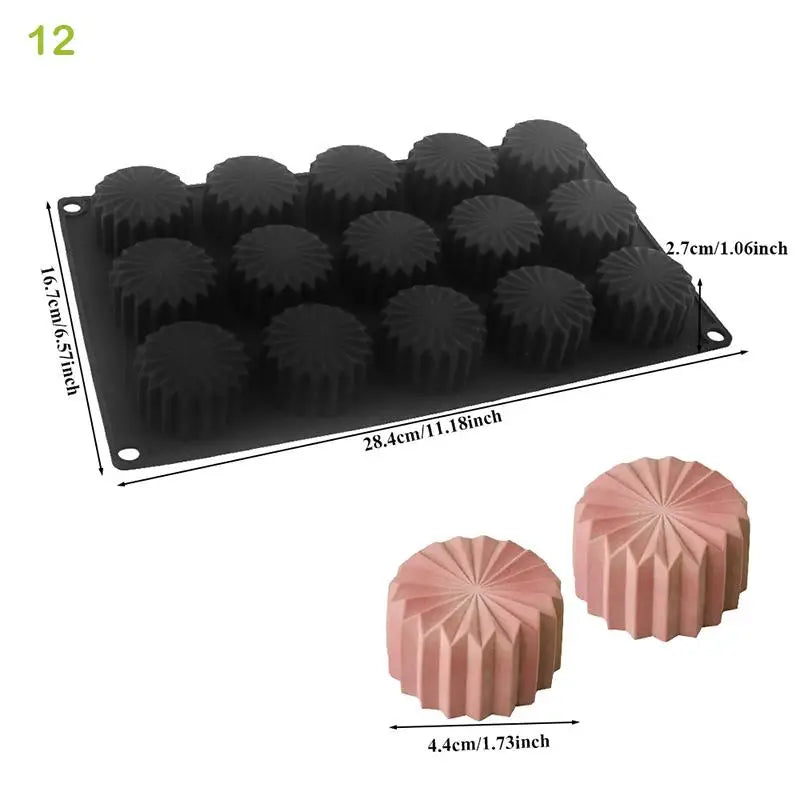 Round Silicone Cake Mold Cylinder Shape Flexible Reusable Baking Tray Qme 12