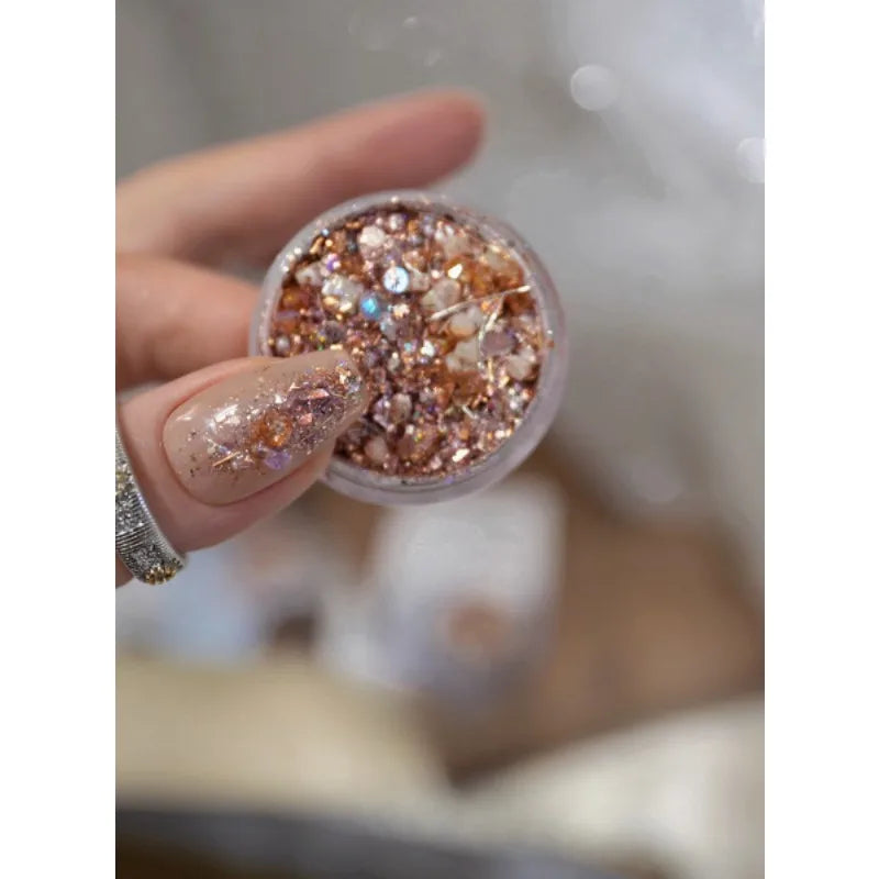 Colorful Nail Powder Platinum Foil Decoration Rhinestone Accessories Qme 02