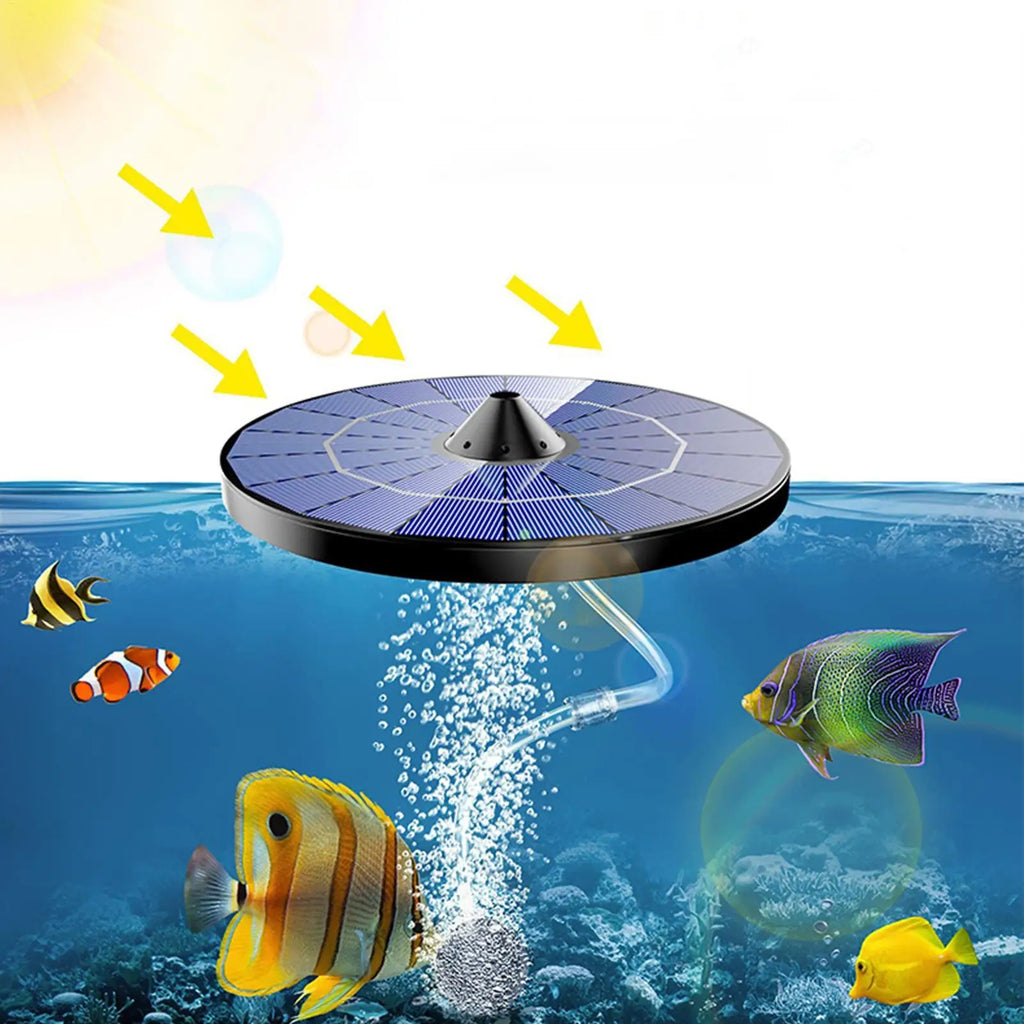 Solar Pond Aerator 2.5W Portable Air Pump with 1.5M Air Hose Floating Pond Aerator Kit for Outdoor Aquariums Fish Tank Backyard Qme