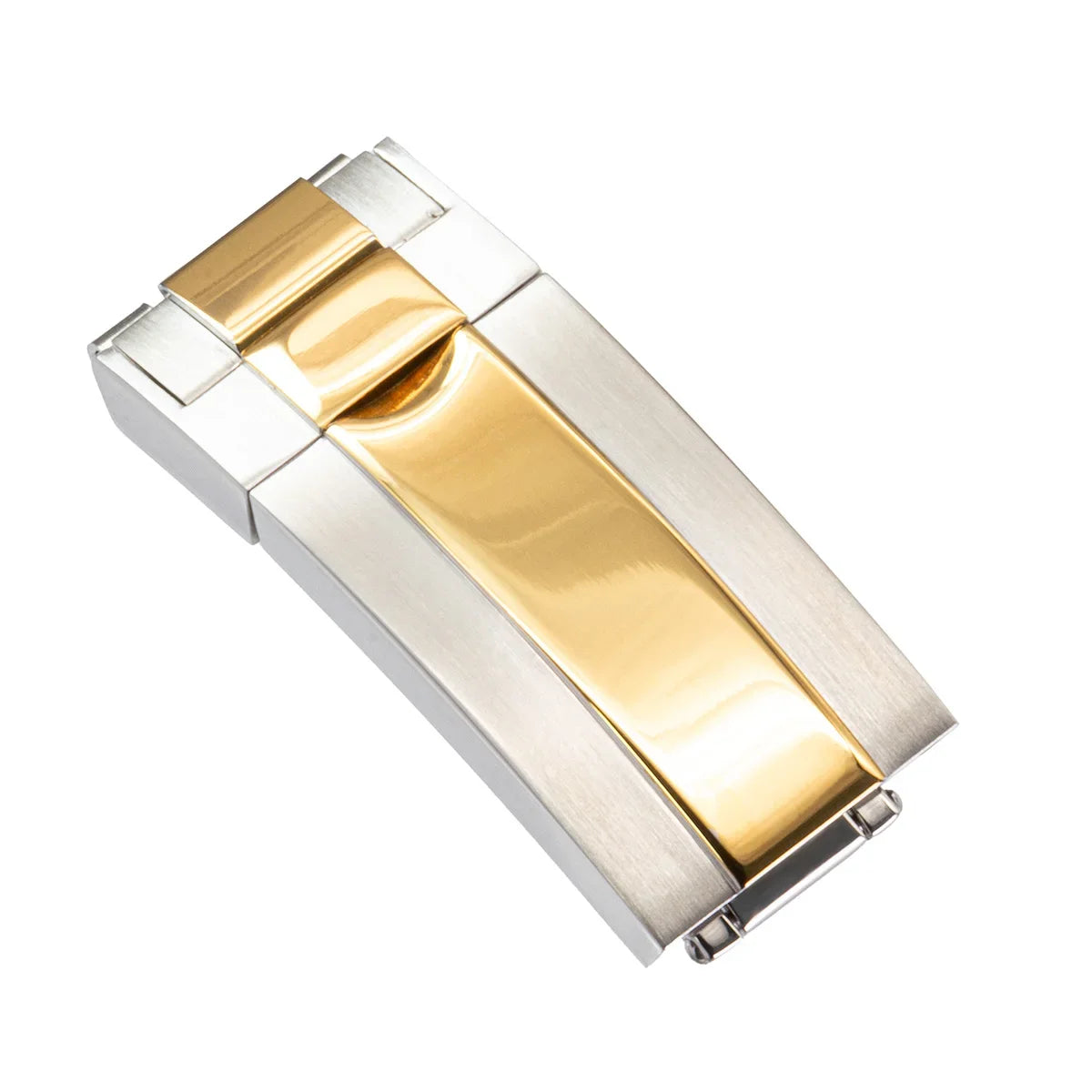 16 18mm Stainless Steel Buckle Watch Band Glidelock Clasp Fine-tuning Pull Button Buckle Silver Folding Safety Clasp Accessories Qme Silver Gold 18mm