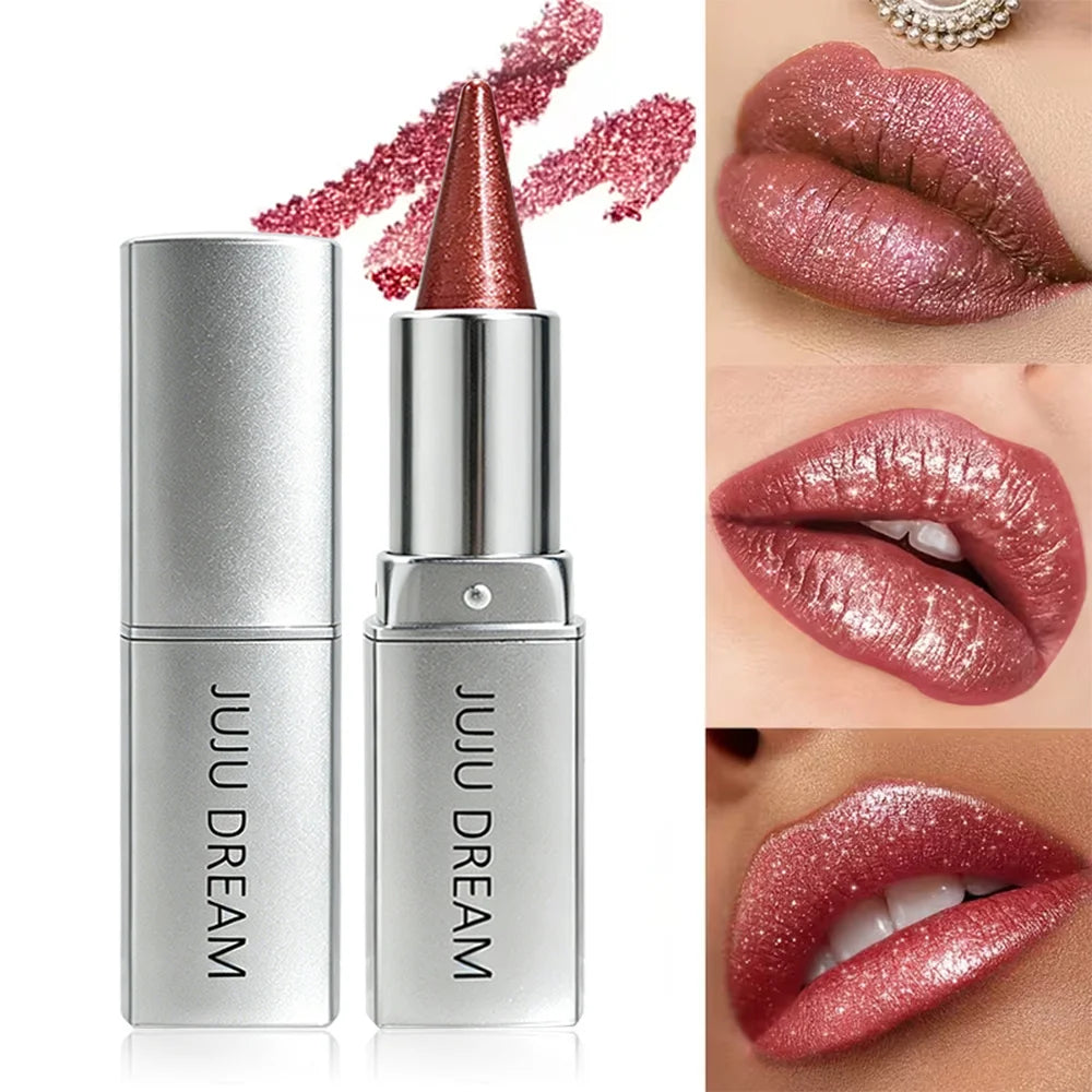 JUJU DREAM Metallic Glitter Lipstick Waterproof Long Lasting Qme