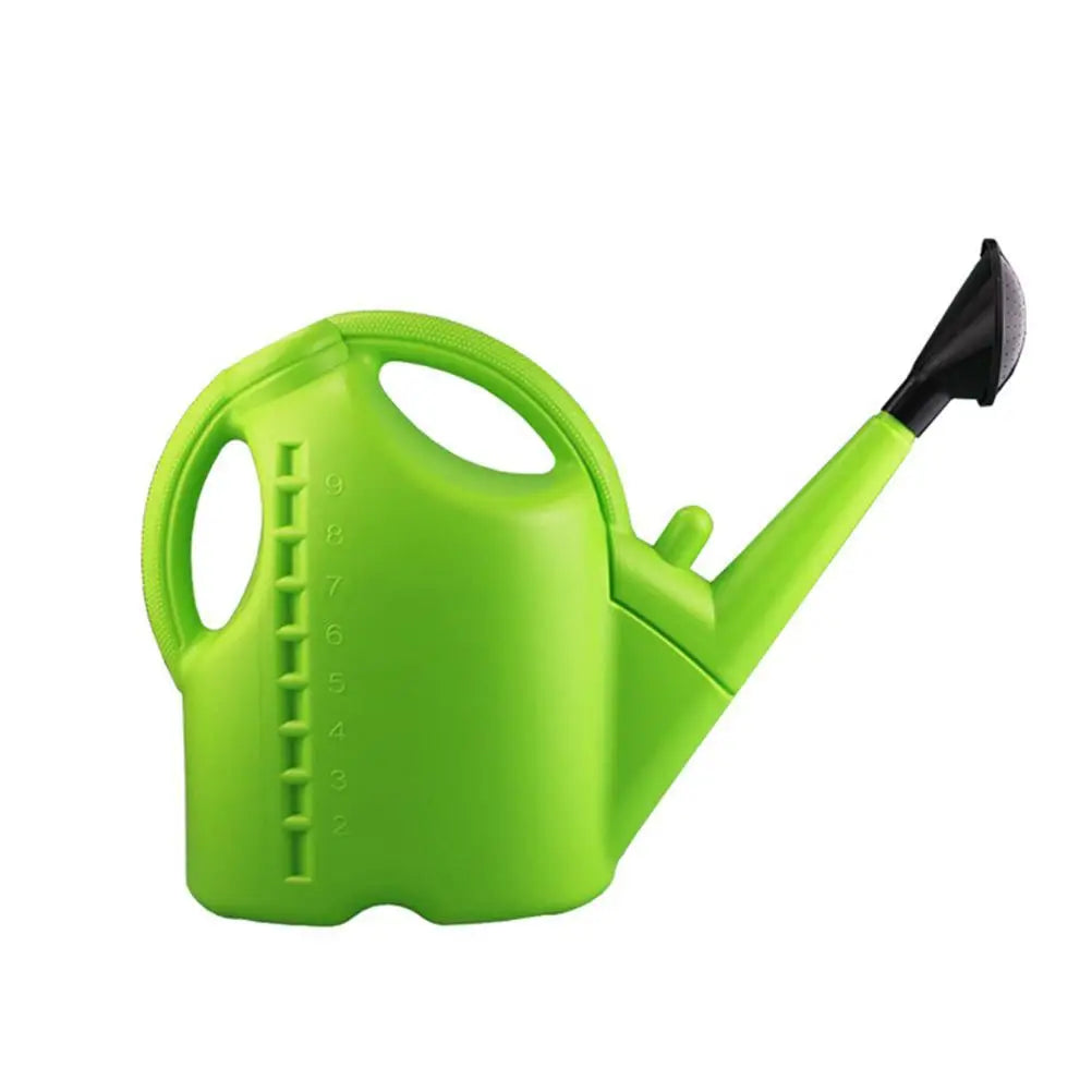 9L Plastic Watering Can 2 in 1 Large Capacity Garden Watering Pot with Adjustable Spout for Indoor Outdoor Plants Flowers Qme green