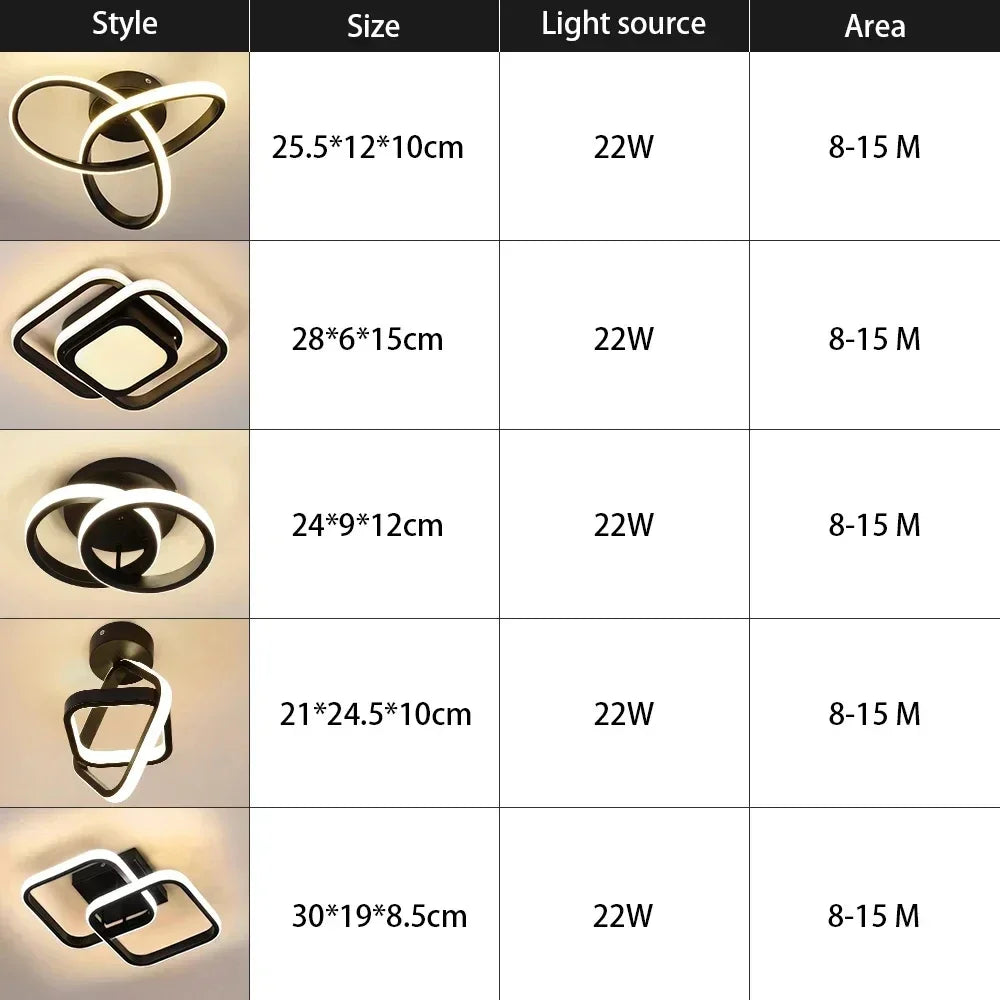 Nordic LED Ceiling Chandeliers Lighting Black White Luxury Dining Living Room Bedroom Island Light Indoor Ceiling Lamp Qme