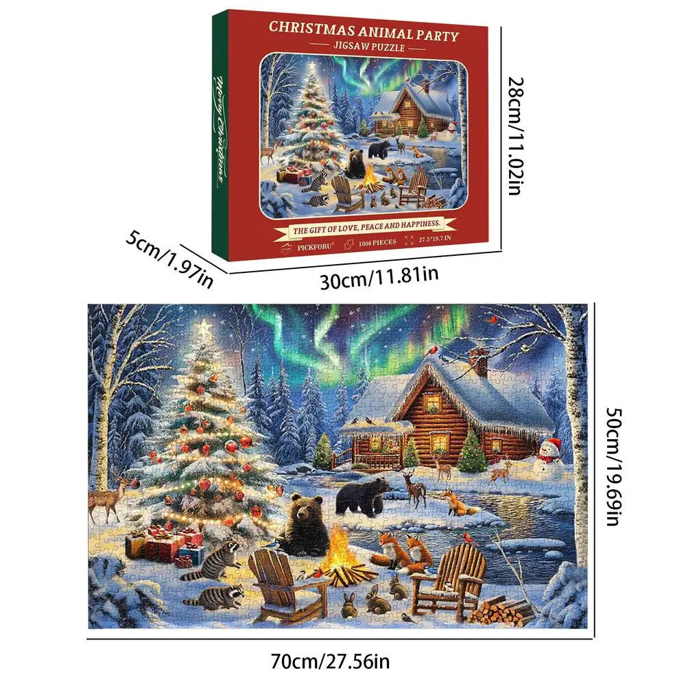 2024 Christmas Jigsaw Puzzles Animal Party 1000 Cardboard Material Qme A 1000PCS China Mainland