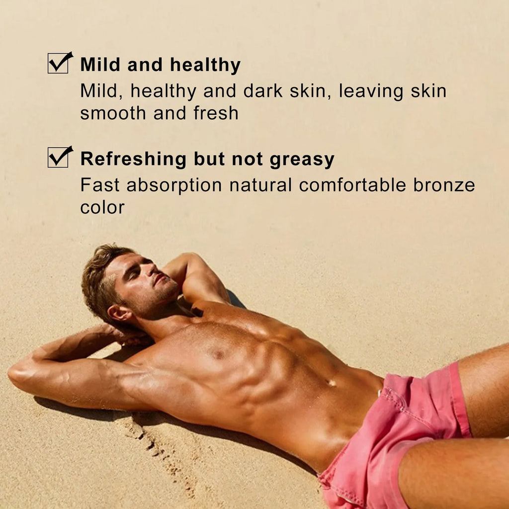 Soft Brown Self-Tanning Cream Intensive Tanning Outdoor Summer Beach Brown Bronzer Long Lasting Sunless Fake Tan Body Lotion Qme