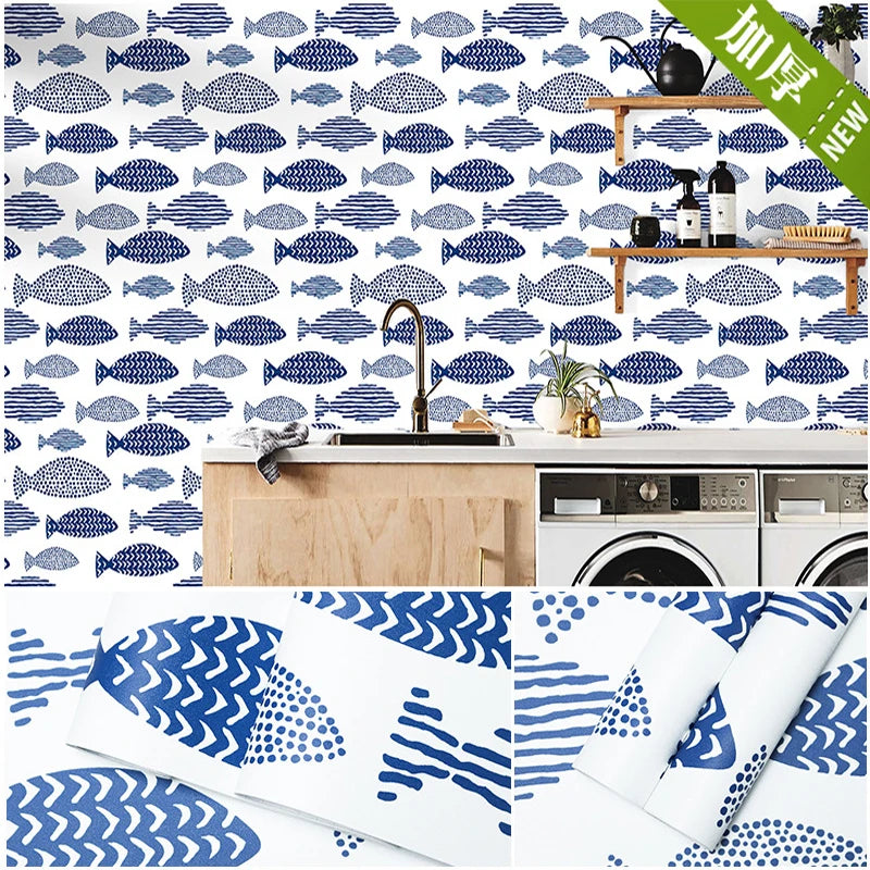 PVC Thickened Impermeable Frosted Decorative Stickers Bathroom Walls Qme lan bo dian yu 600cmx45cm