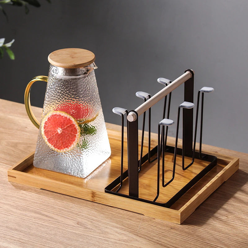 Drain Tray Mug Organizer Shelf Standing Bottle Holderhigh Durable Qme